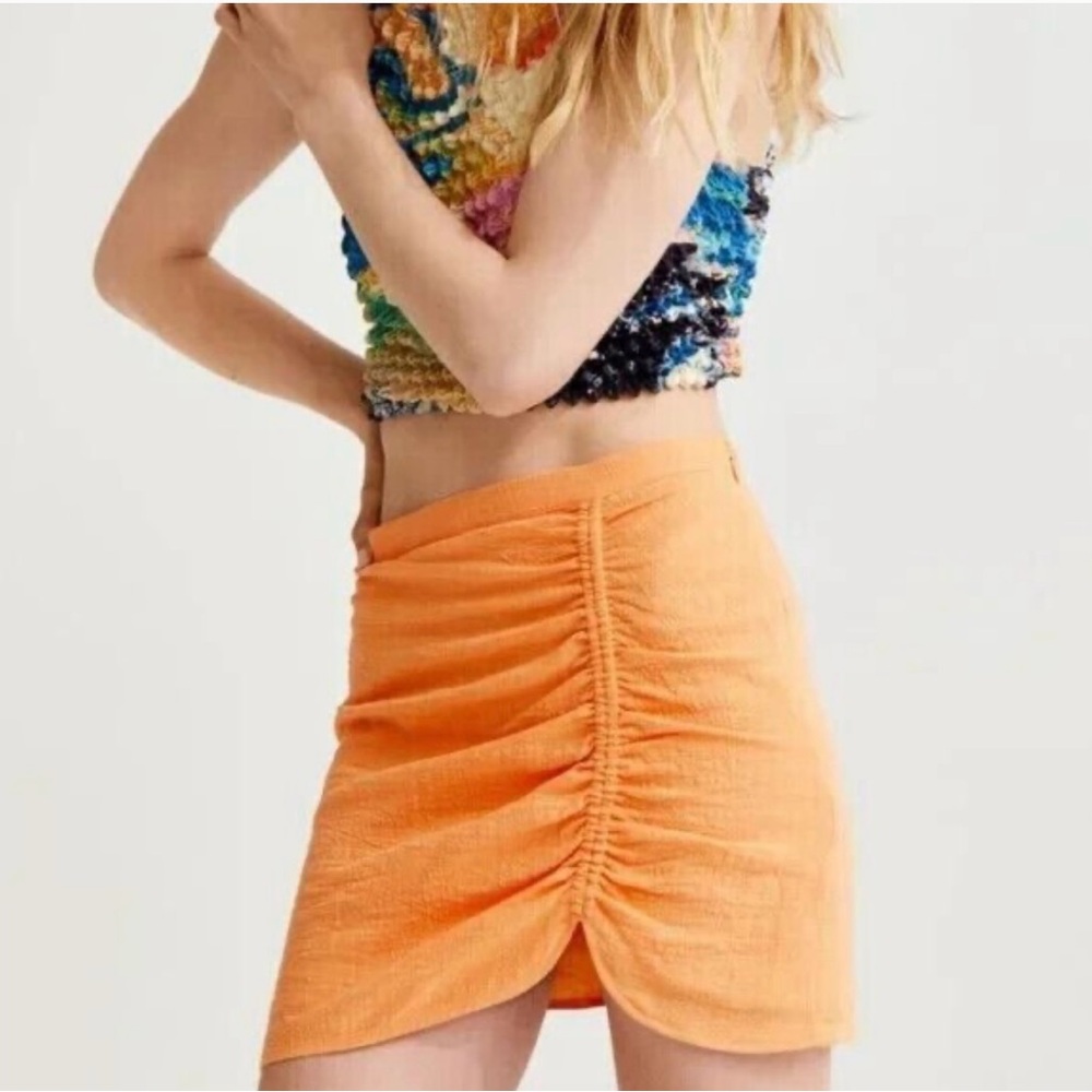H&M Ruched Mini Skirt